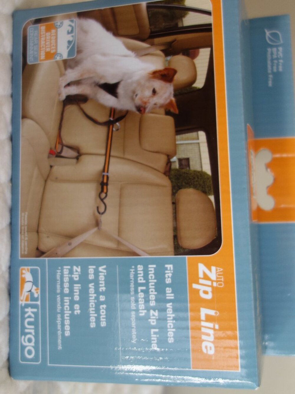NIB New KURGO Auto Zip Line and Leash for Dogs – Fits all vehicles